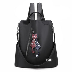 Anti Theft Cat Pendant Preppy Backpack Lightweight School Campus Daypack