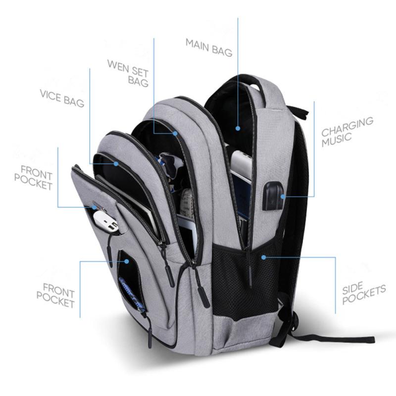Casual Laptop Backpack Gift For Father Preppy Style School Bag