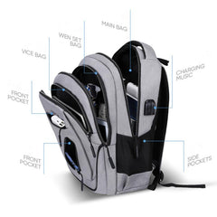 Casual Laptop Backpack Gift For Father Preppy Style School Bag