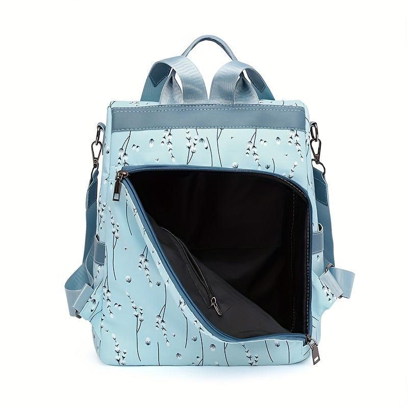 Floral Print Backpack Purse with Pompom Decor