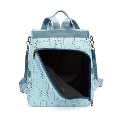 Floral Print Backpack Purse with Pompom Decor