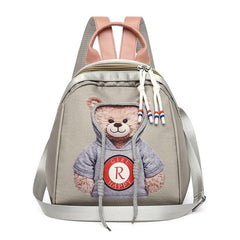 Bear Pattern Backpack Purse Two way Shoulder Bag Faux Leather Daypack