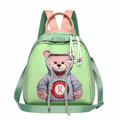 Bear Pattern Backpack Purse Two way Shoulder Bag Faux Leather Daypack
