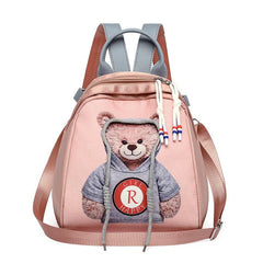 Bear Pattern Backpack Purse Two way Shoulder Bag Faux Leather Daypack