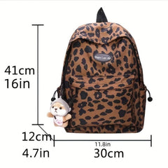 Leopard Pattern Backpack Large Capacity Daypack School Bag