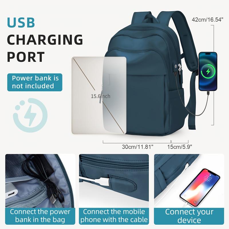 Large Capacity Laptop Backpack USB Charging Travel Daypack