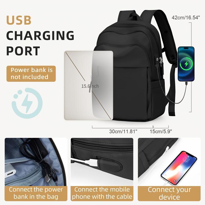 Large Capacity Laptop Backpack USB Charging Travel Daypack