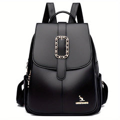 Metal Decor Flap Backpack Large Capacity Daypack