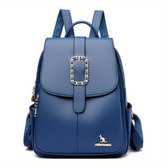 Metal Decor Flap Backpack Large Capacity Daypack