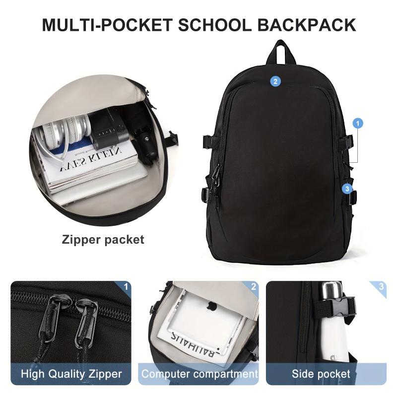 Large Capacity Preppy Backpack Heavy Duty Back To School Daypack