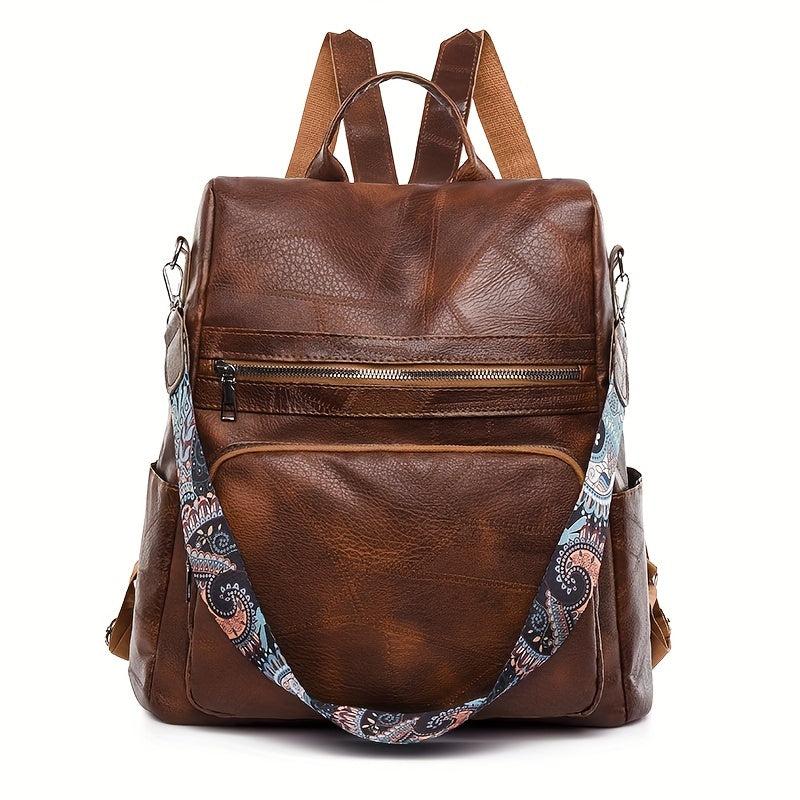 Vintage Zipper Backpack for Travel Storage Rucksack