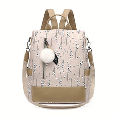 Floral Pattern Laptop Backpack Purse Women's Two way Shoulder Bag
