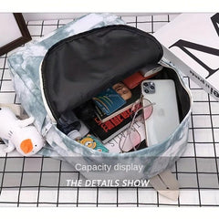 Tie Dye Backpack Zipper Storage Rucksack Women's Bag For School