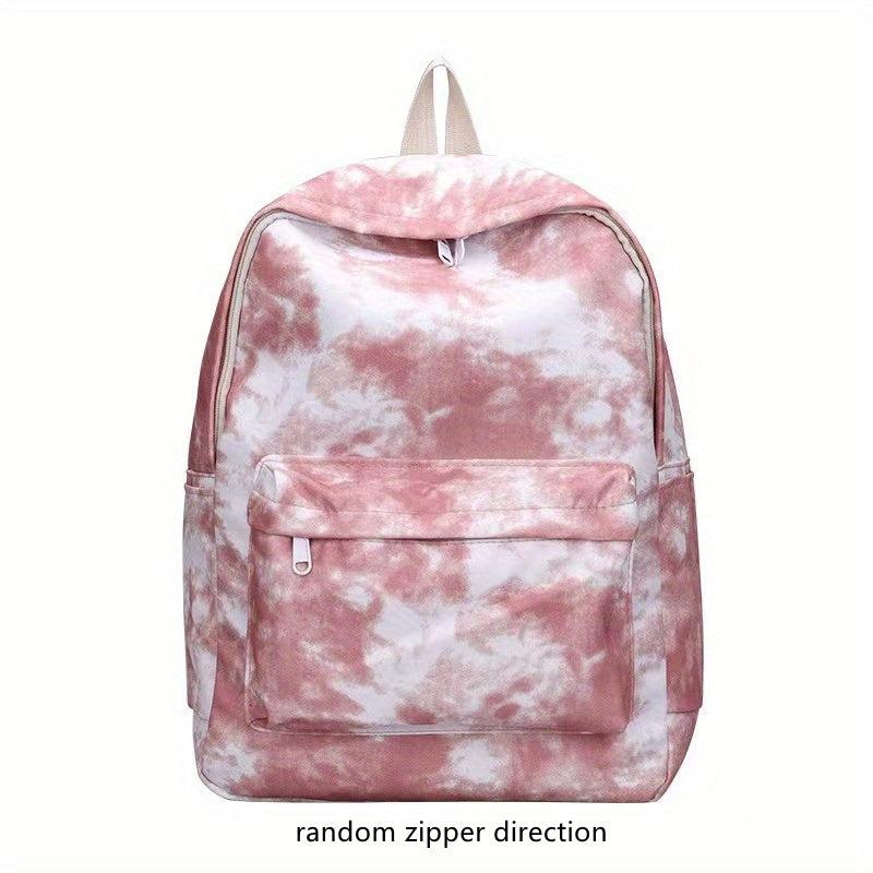 Tie Dye Backpack Zipper Storage Rucksack Women's Bag For School
