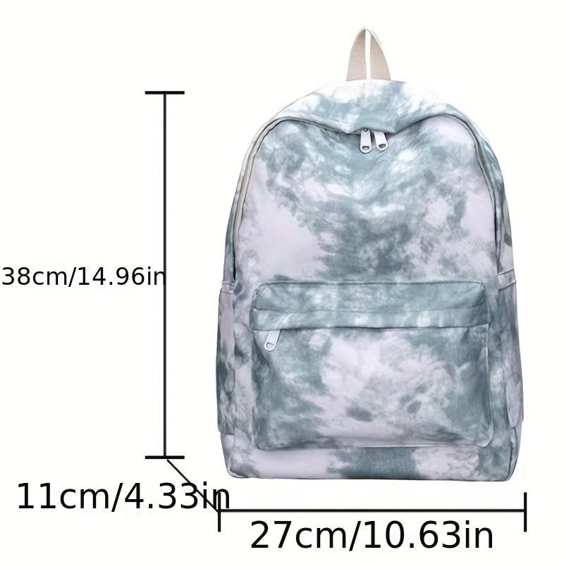 Tie Dye Backpack Zipper Storage Rucksack Women's Bag For School