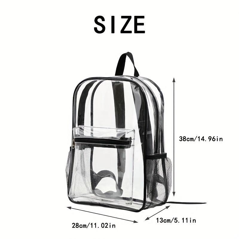 Clear PVC Large Capacity Backpack Durable Lightweight School Bag