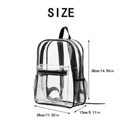Clear PVC Large Capacity Backpack Durable Lightweight School Bag