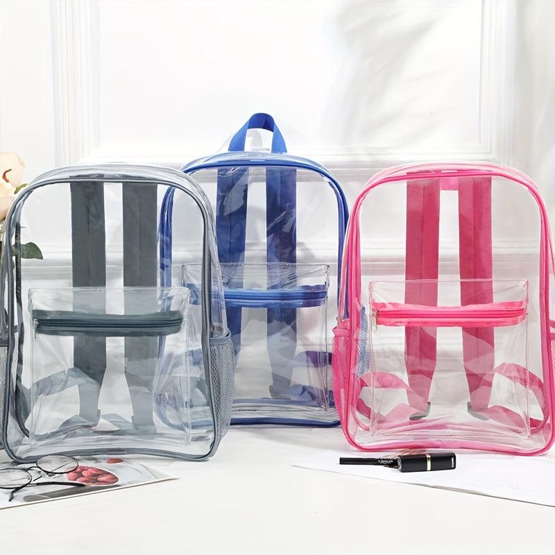 Clear PVC Large Capacity Backpack Durable Lightweight School Bag