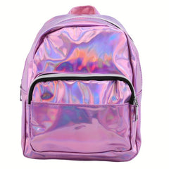 Small Laser Glossy Backpack PU Leather School Bag