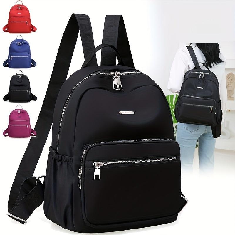 Casual Solid Backpack Zipper Travel Bag Classic Daypack