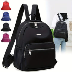 Casual Solid Backpack Zipper Travel Bag Classic Daypack