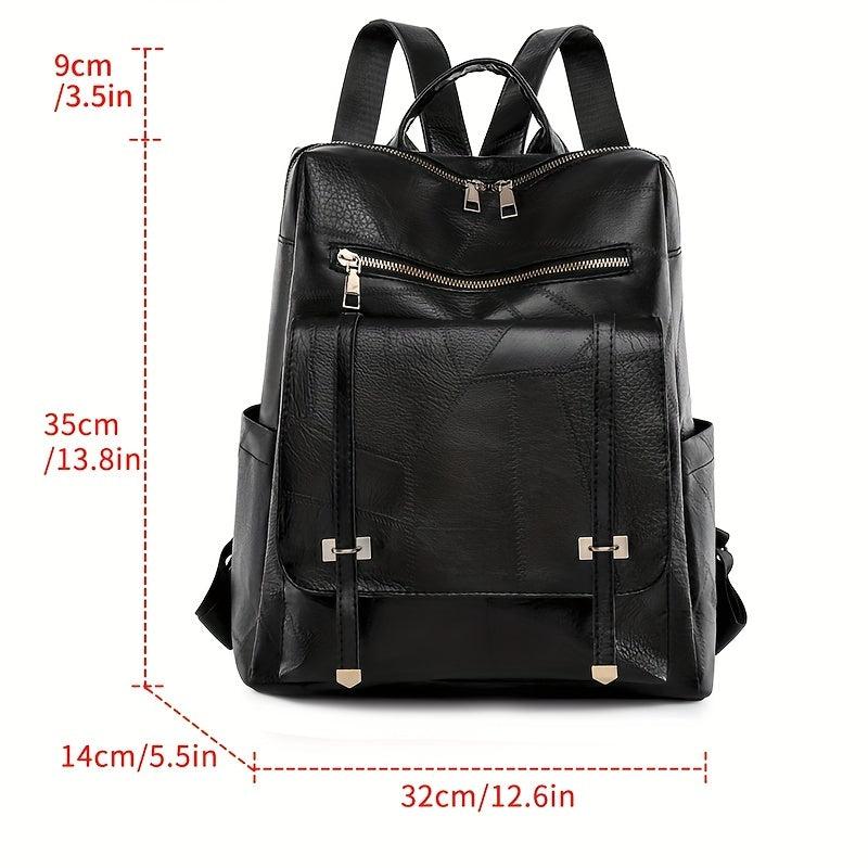 Vintage PU Leather Backpack School Bag Casual Daypack