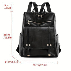 Vintage PU Leather Backpack School Bag Casual Daypack