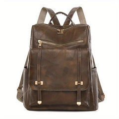 Vintage PU Leather Backpack School Bag Casual Daypack