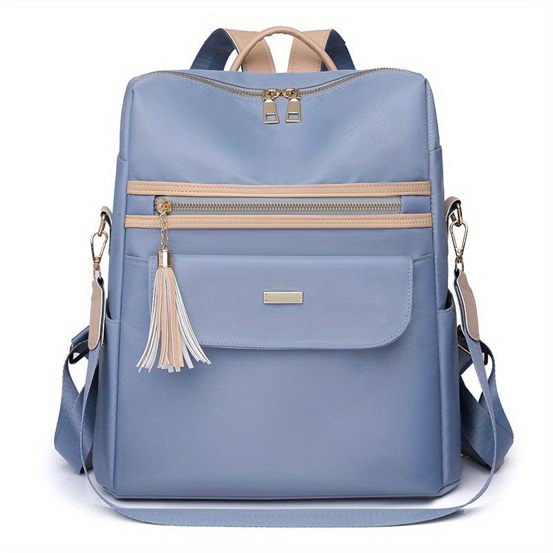 Tassel Large Capacity Preppy Backpack Nylon Lightweight School Travel Bag