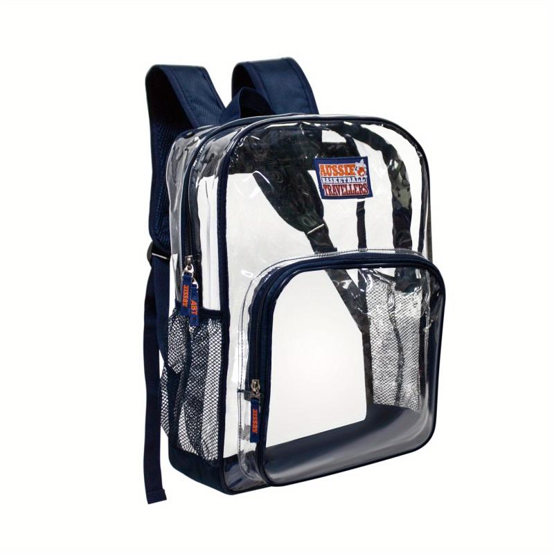 Transparent PVC Backpack Waterproof Student School Bag Preppy Style