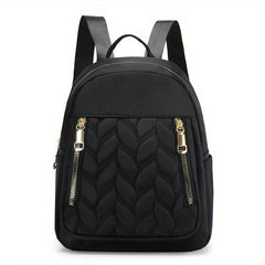Chevron Quilted Backpack Purse Zipper Daypack Casual Preppy Bag