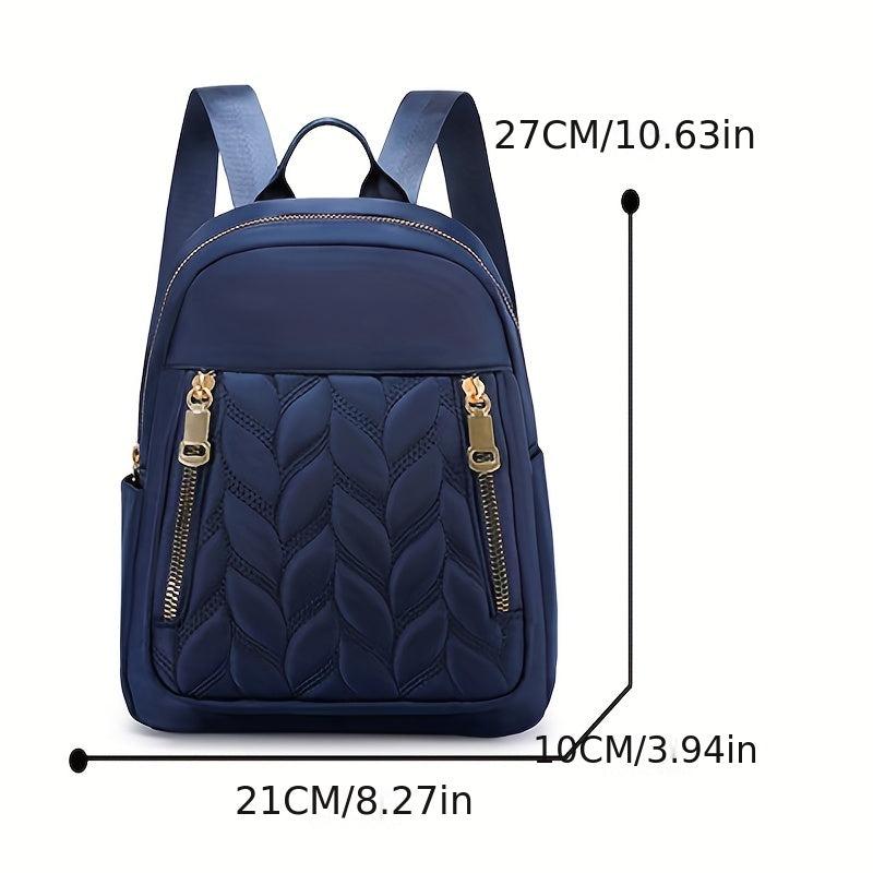 Chevron Quilted Backpack Purse Zipper Daypack Casual Preppy Bag