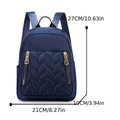 Chevron Quilted Backpack Purse Zipper Daypack Casual Preppy Bag
