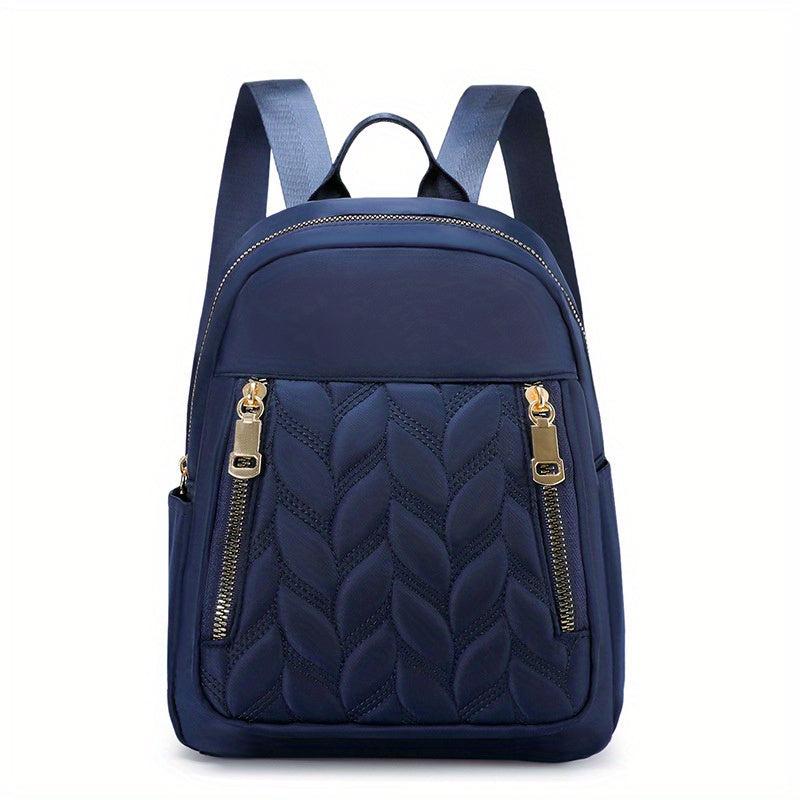 Chevron Quilted Backpack Purse Zipper Daypack Casual Preppy Bag