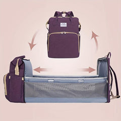 Portable Diaper Bag Large Capacity Nylon Backpack Women's Casual School Bag