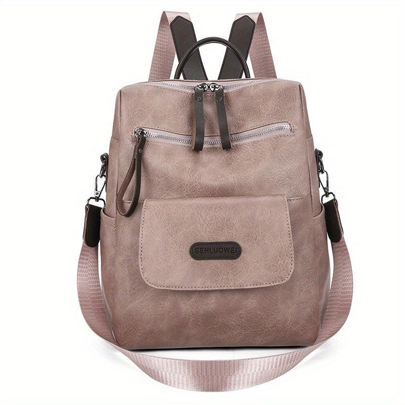 Vintage Backpack Purse PU Leather Shoulder Bag Women's Anti theft Travel Bookbag