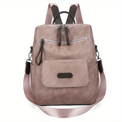 Vintage Backpack Purse PU Leather Shoulder Bag Women's Anti theft Travel Bookbag
