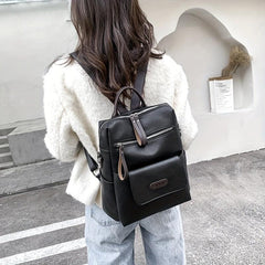Vintage Backpack Purse PU Leather Shoulder Bag Women's Anti theft Travel Bookbag