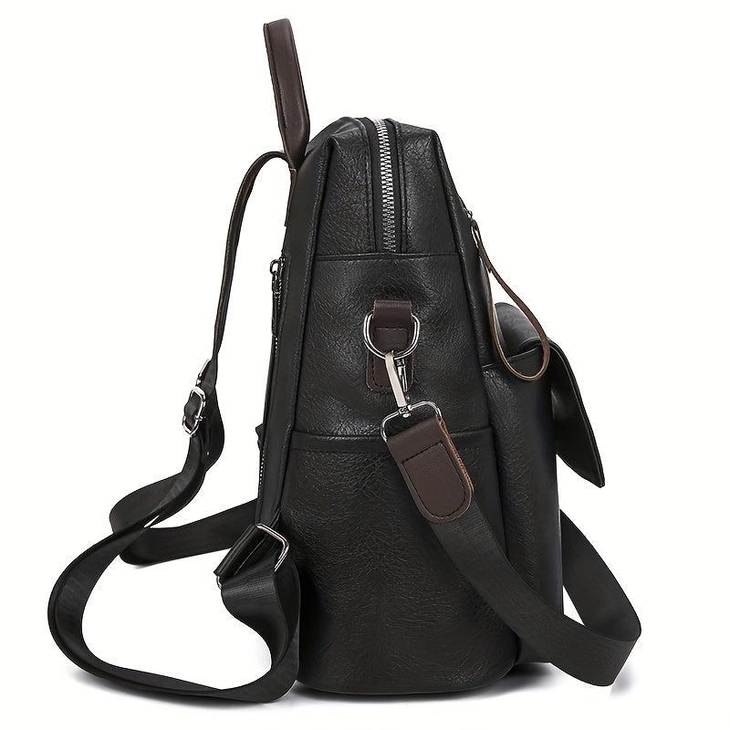 Vintage Backpack Purse PU Leather Shoulder Bag Women's Anti theft Travel Bookbag