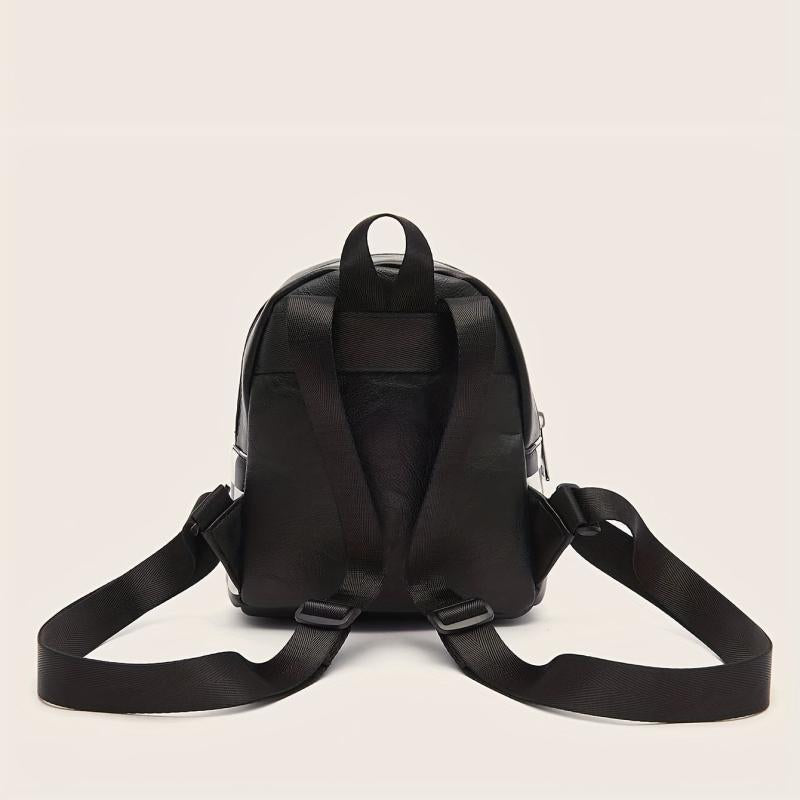 Checkered Backpack For Women Mini Faux Leather Daypack Plaid Pattern