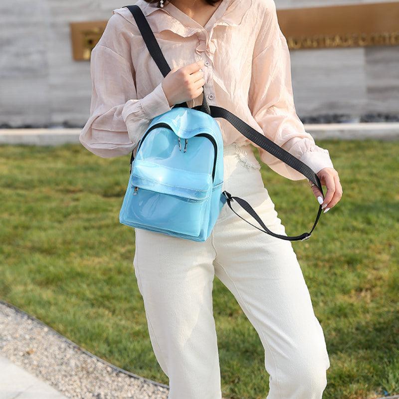 Transparent Zipper Backpack Minimalist Storage Rucksack