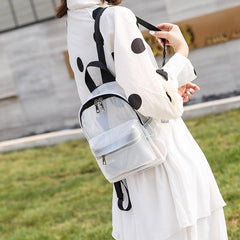 Transparent Zipper Backpack Minimalist Storage Rucksack