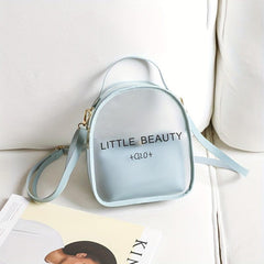 Clear Backpack Set with Letter Graphic Schoolbag and Crossbody Purse