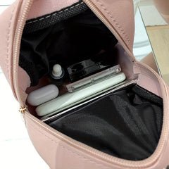 Quilted PU Leather Backpack Lightweight School Waterproof Bag