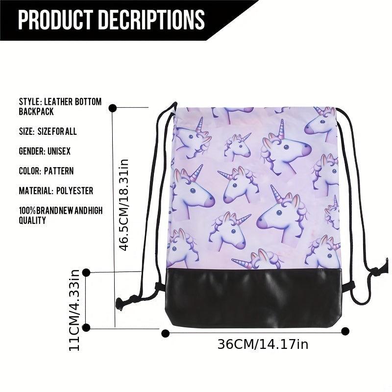 Unicorn Backpack Lightweight Drawstring Bag Large Capacity