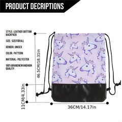 Unicorn Backpack Lightweight Drawstring Bag Large Capacity