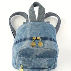 Mini Denim Canvas Backpack Double Shoulder Daypack Sweet Purses For Women
