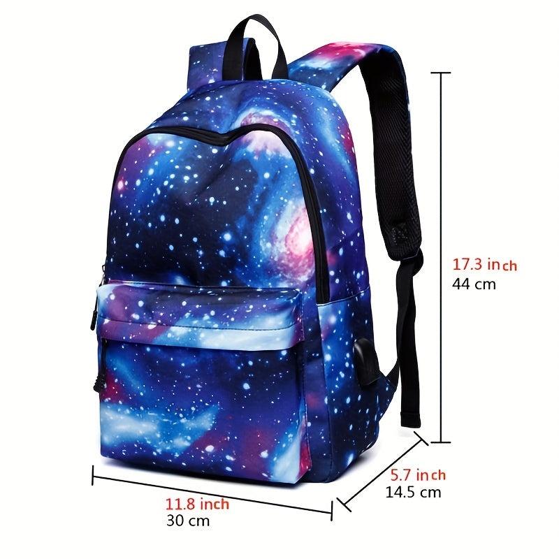 Stylish Pattern Zipper Backpack Large Capacity Rucksack