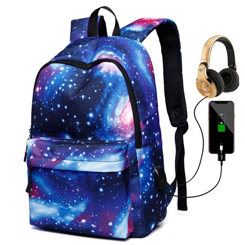Stylish Pattern Zipper Backpack Large Capacity Rucksack