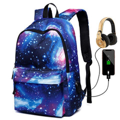 Stylish Pattern Zipper Backpack Large Capacity Rucksack